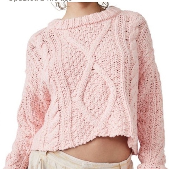 Free People Cut Edge Chunky Cable Knit Sweater NWOT - Picture 1 of 6